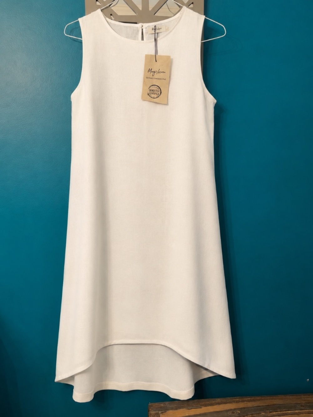 White linen dress